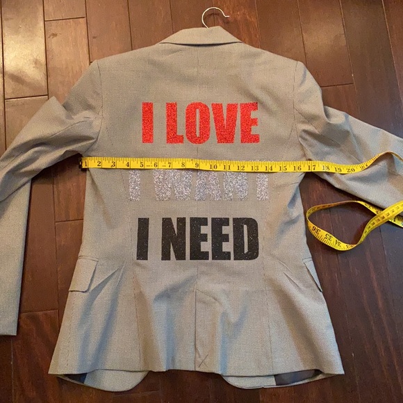 NWOT Hipchik Couture Blazer I Love I Want I Need - Picture 9 of 11